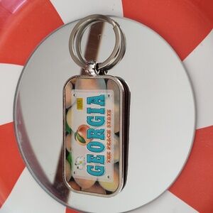 ATLANTA GEORGIA THE PEACH STATE KEYCHAIN LICENSE PLATE STYLE 2 X 1.6